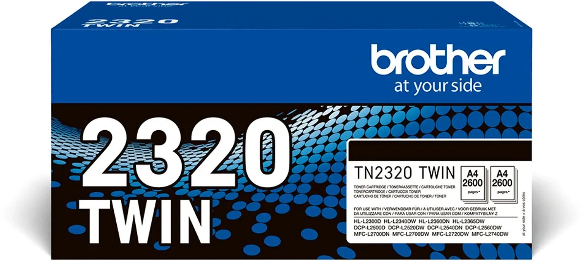 Brother TN-2320TWIN Tonercartridges - 2 Stuks - Zwart