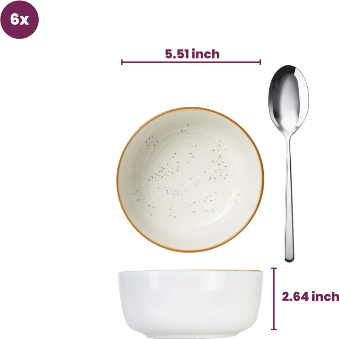 Cosy&Trendy Kommen Ø14cm - 6 Stuks - Crèmekleurig - afbeelding 6 van 6