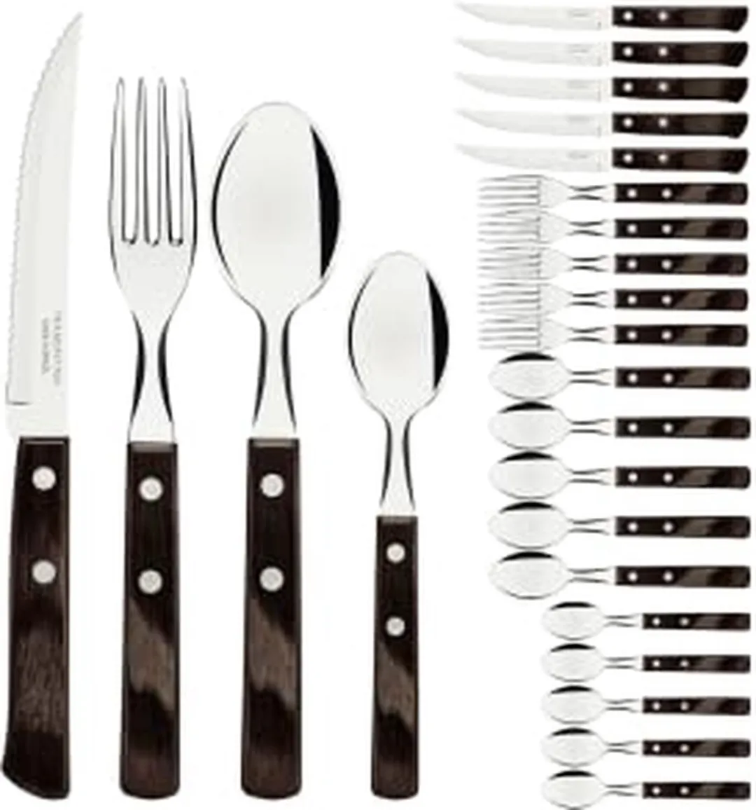 Tramontina Polywood Bestekset 24-delig - Bruin - afbeelding 3 van 3