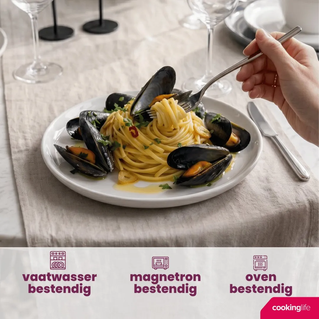 Cookinglife Siaki Dinerborden - 6 Stuks - Ø26,5cm - Wit/Grijs/Blauw