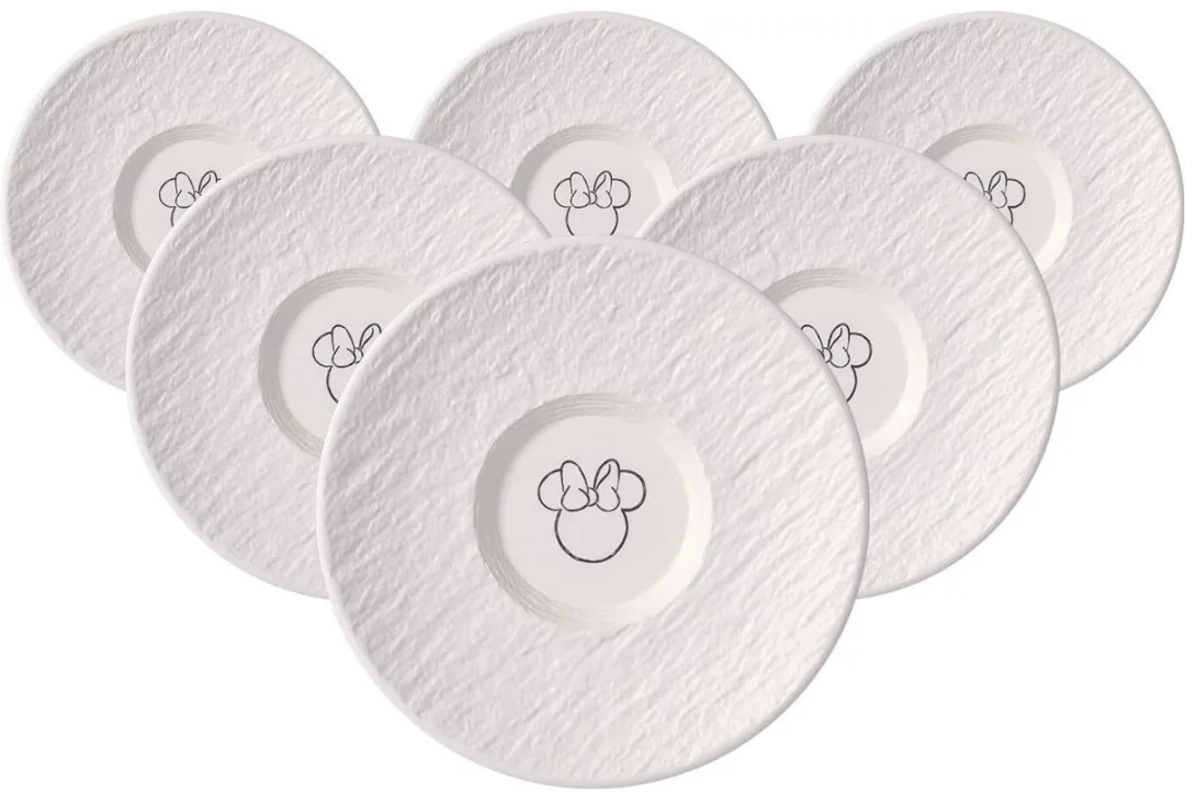 Villeroy & Boch Manufacture Rock Blanc Koffie-ondertassen Mickey Mouse - Ø15,4cm - 6 Stuks - afbeelding 6 van 6
