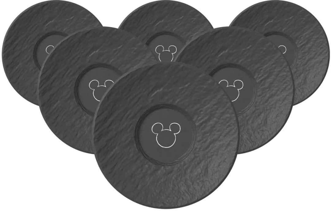 Villeroy & Boch Manufacture Rock Mickey Mouse Espresso-Untertassen - 6 Stuks - Ø12,1cm - afbeelding 6 van 6