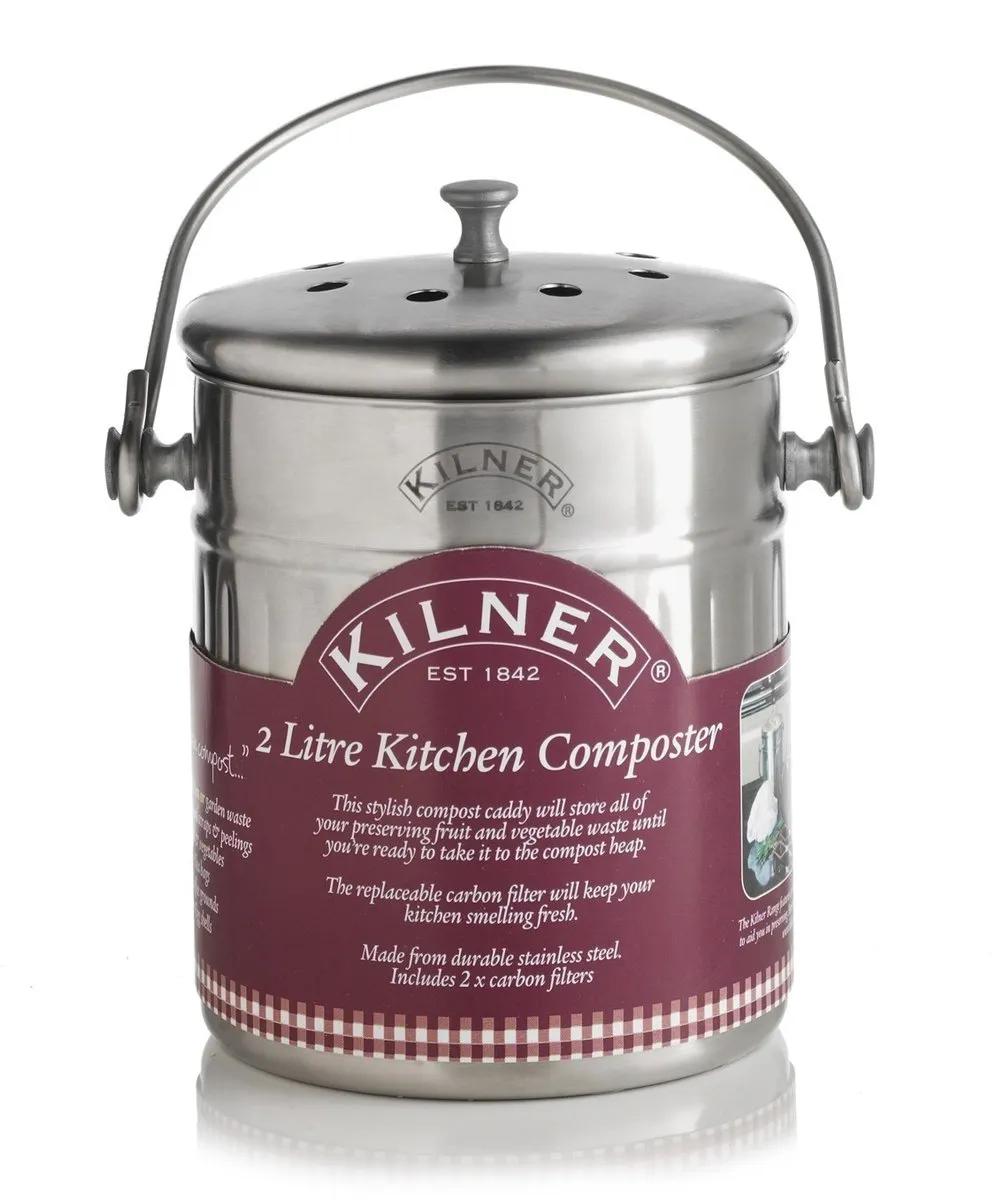 Kilner Compostbakje RAY-0025-416 - 2L - Zilver