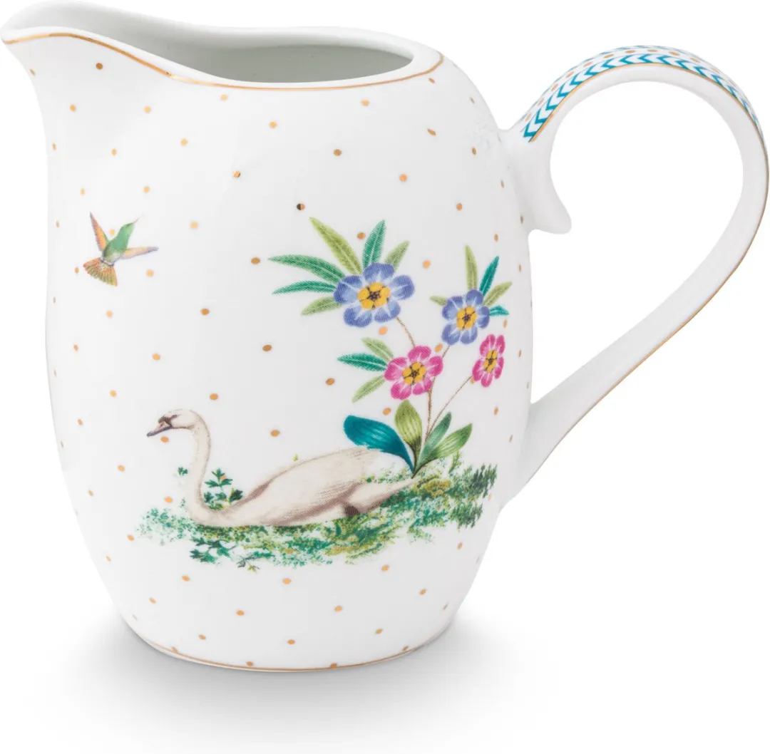 Pip Studio Jolie Melkkannetje 250ml - Porselein - Wit - Gouden stippen