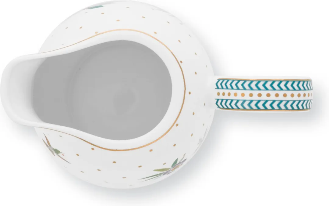 Pip Studio Jolie Melkkannetje 250ml - Porselein - Wit - Gouden stippen