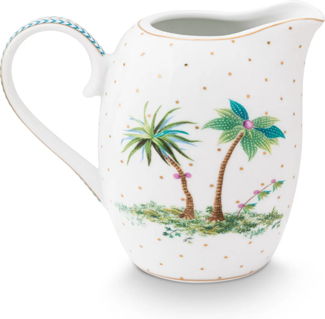 Pip Studio Jolie Melkkannetje 250ml - Porselein - Wit - Gouden stippen