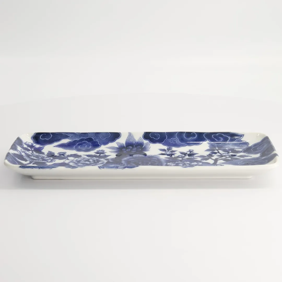 Tokyo Design Studio Japonism Lion Bord - Blauw 28,5x14x2,5cm