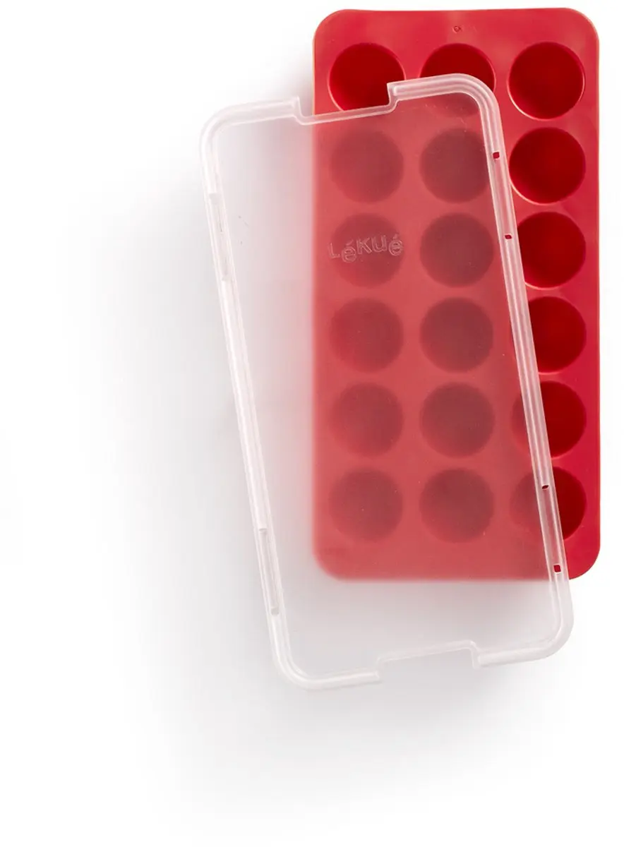 Lékué IJsblokjesvorm Rond - 18 Stuks - Rood