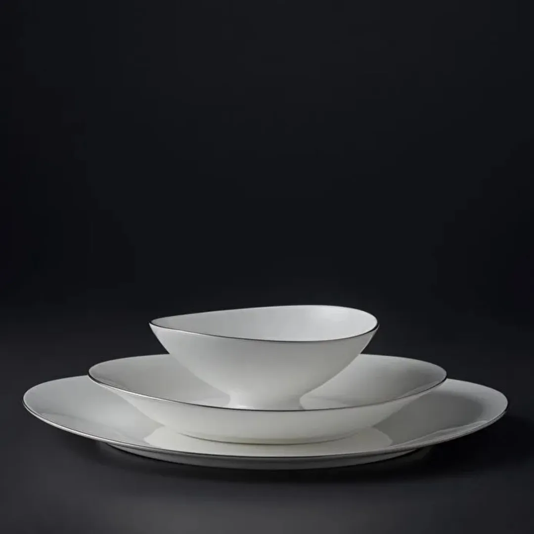 Jumbo Moon Platin Dinerservies 64-delig - 12 Personen - Wit/Zilver