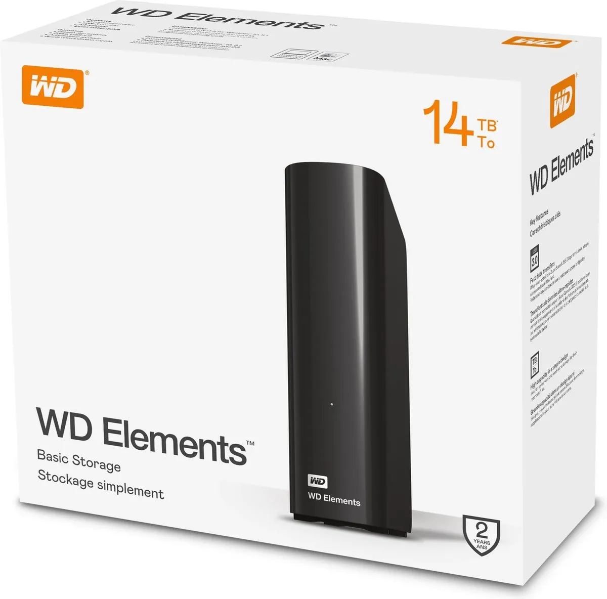 Western Digital Elements Desktop 14TB - Externe harde schijf - Zwart