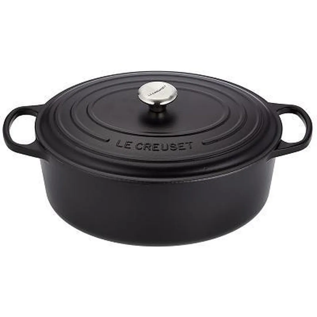 Le Creuset Ovale Braad-/Stoofpan 8,9L 35cm - Mat Zwart