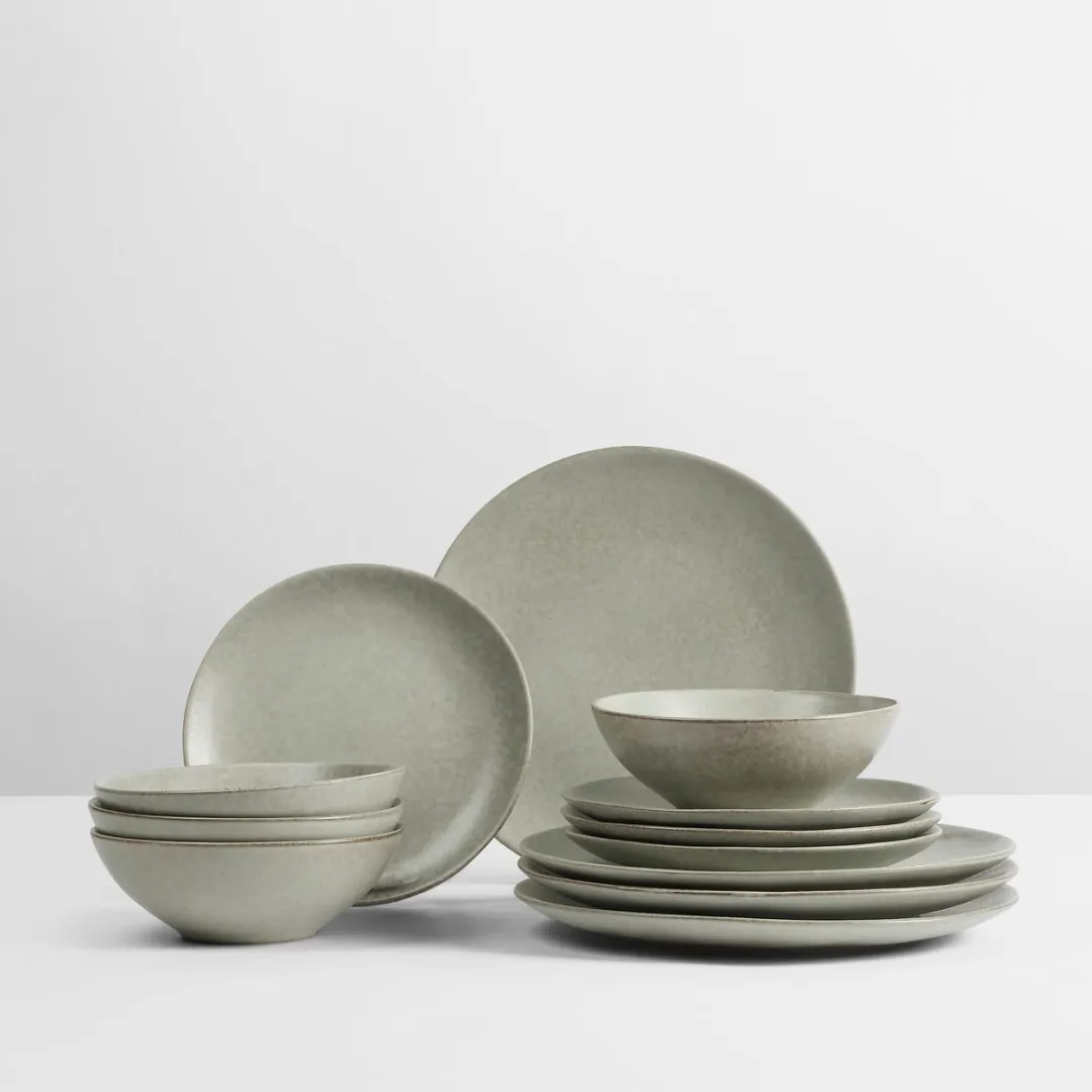 Broste Copenhagen Nordic Marsh Serviesset 12-delig - 4 Personen - Groen
