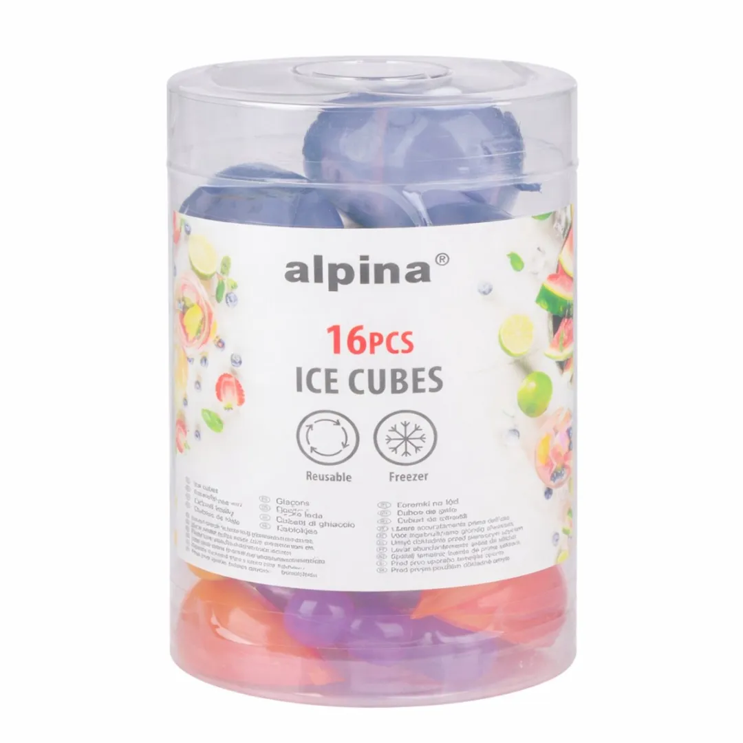 Alpina Herbruikbare IJsblokjes Fruitvorm - 16 Stuks - Blauw