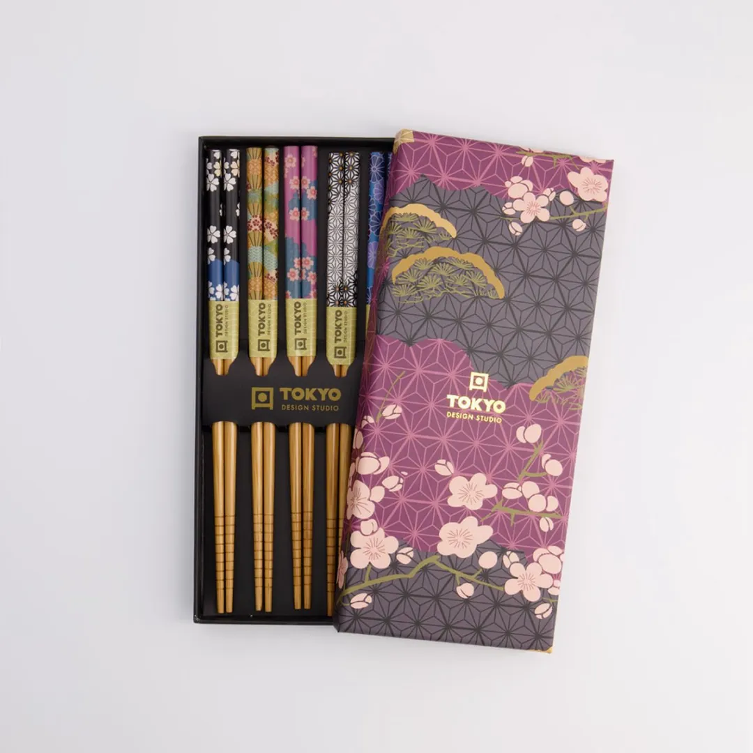 Tokyo Design Studio Bloemen Eetstokjes Cadeauset - 5 Paar