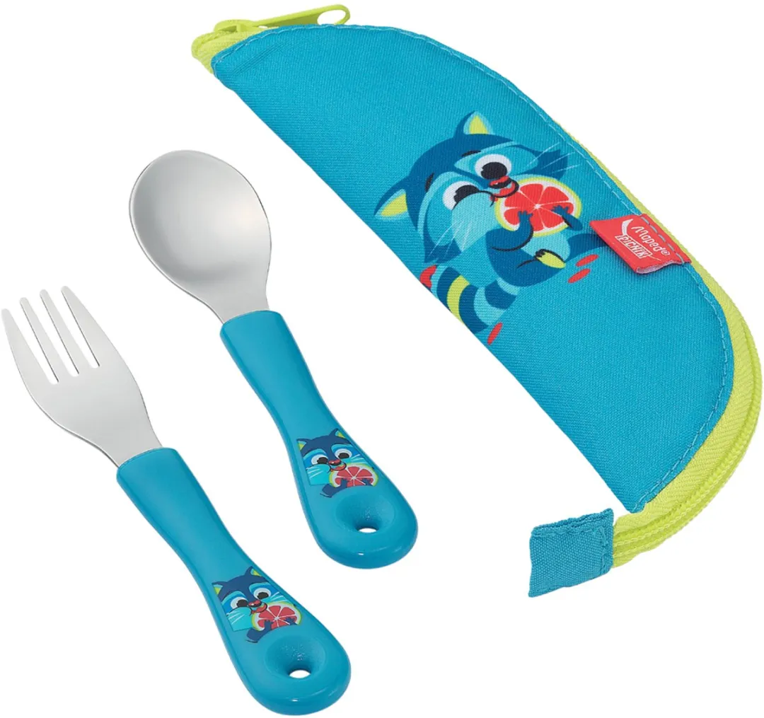 Maped Picnik Bestekset Wasbeer - 3-delig Blauw