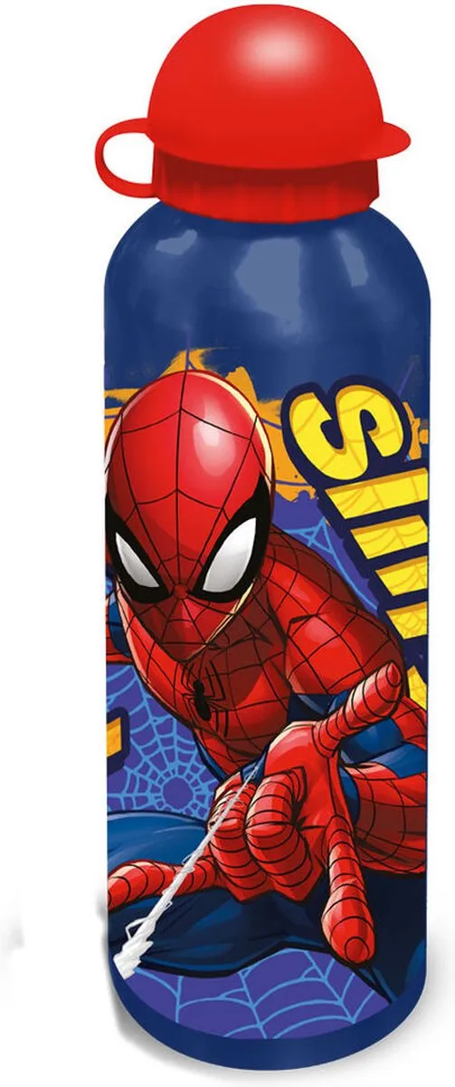 Marvel Spider-Man Aluminium Drinkfles 500ml - Blauw - afbeelding 4 van 4