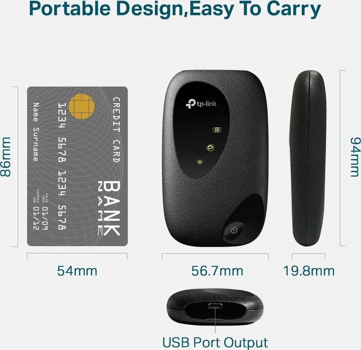 TP-Link M7200 Mifi Router - 10 Gebruikers - Zwart