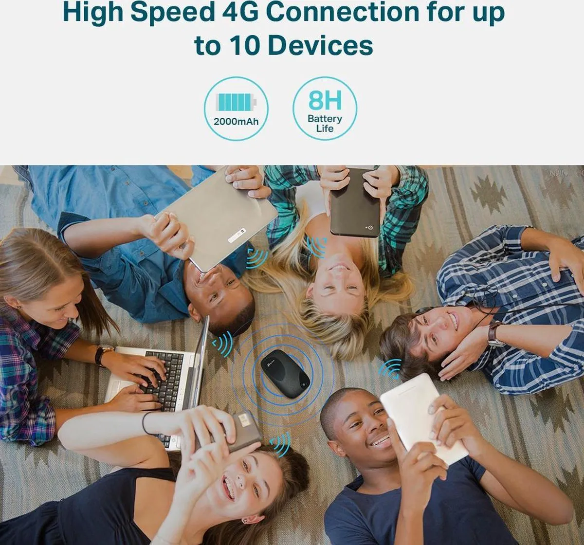TP-Link M7200 Mifi Router - 10 Gebruikers - Zwart