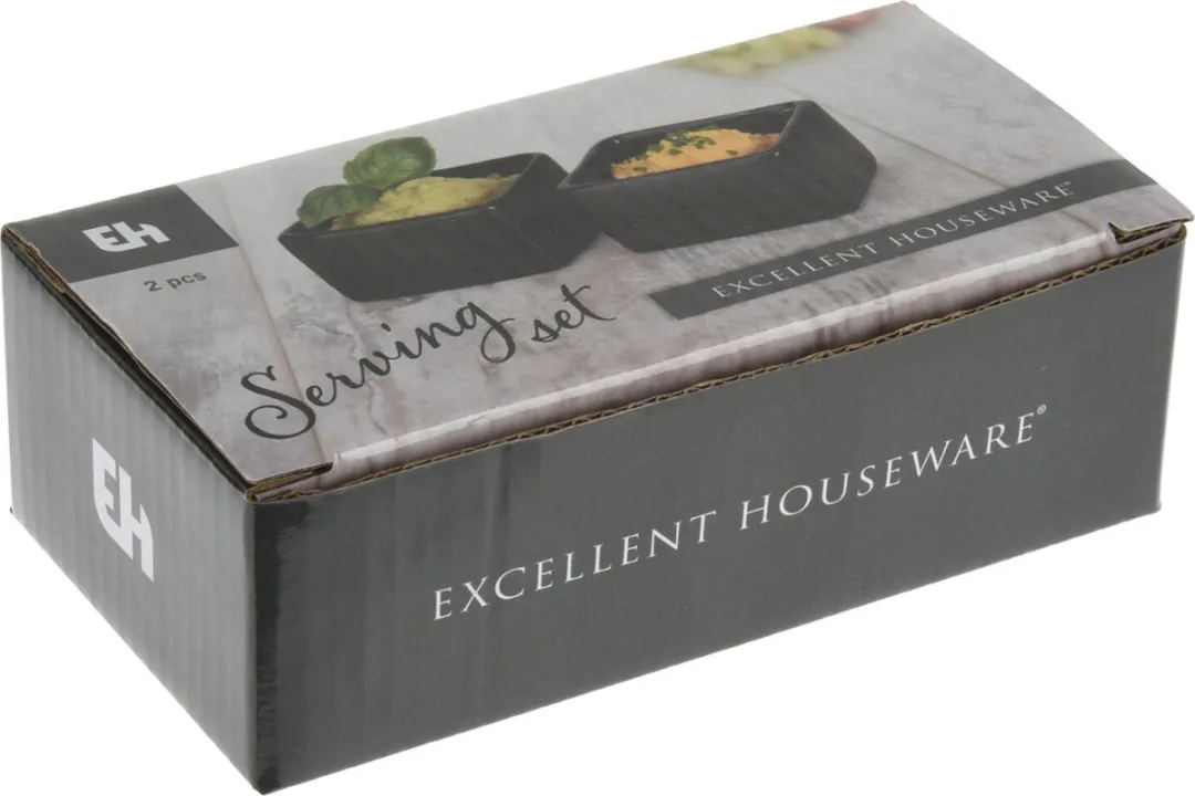 Excellent Houseware Tapas Schaaltjes 2 Stuks - Mat Zwart