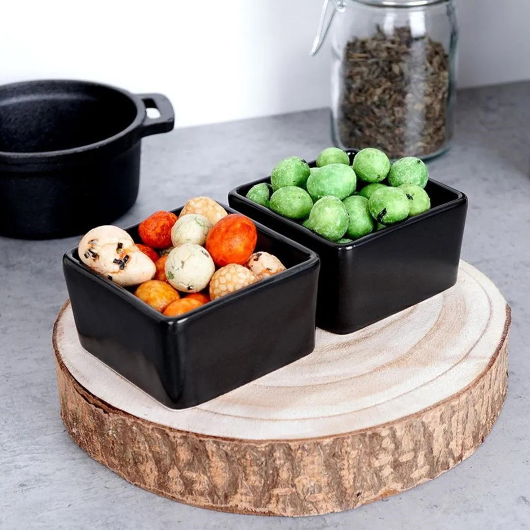 Excellent Houseware Tapas Schaaltjes 2 Stuks - Mat Zwart