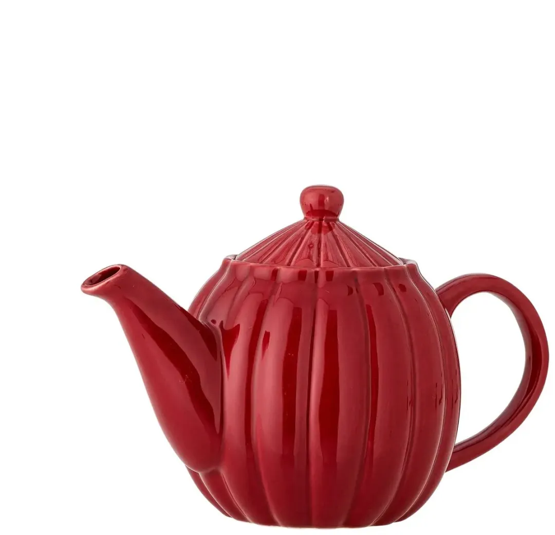 Bloomingville Latina Theepot Aardewerk - 1L - Rood - afbeelding 6 van 6