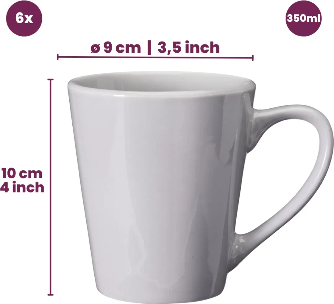 Cookinglife Mokken Siaki Porselein - 350ml - 6 Stuks
