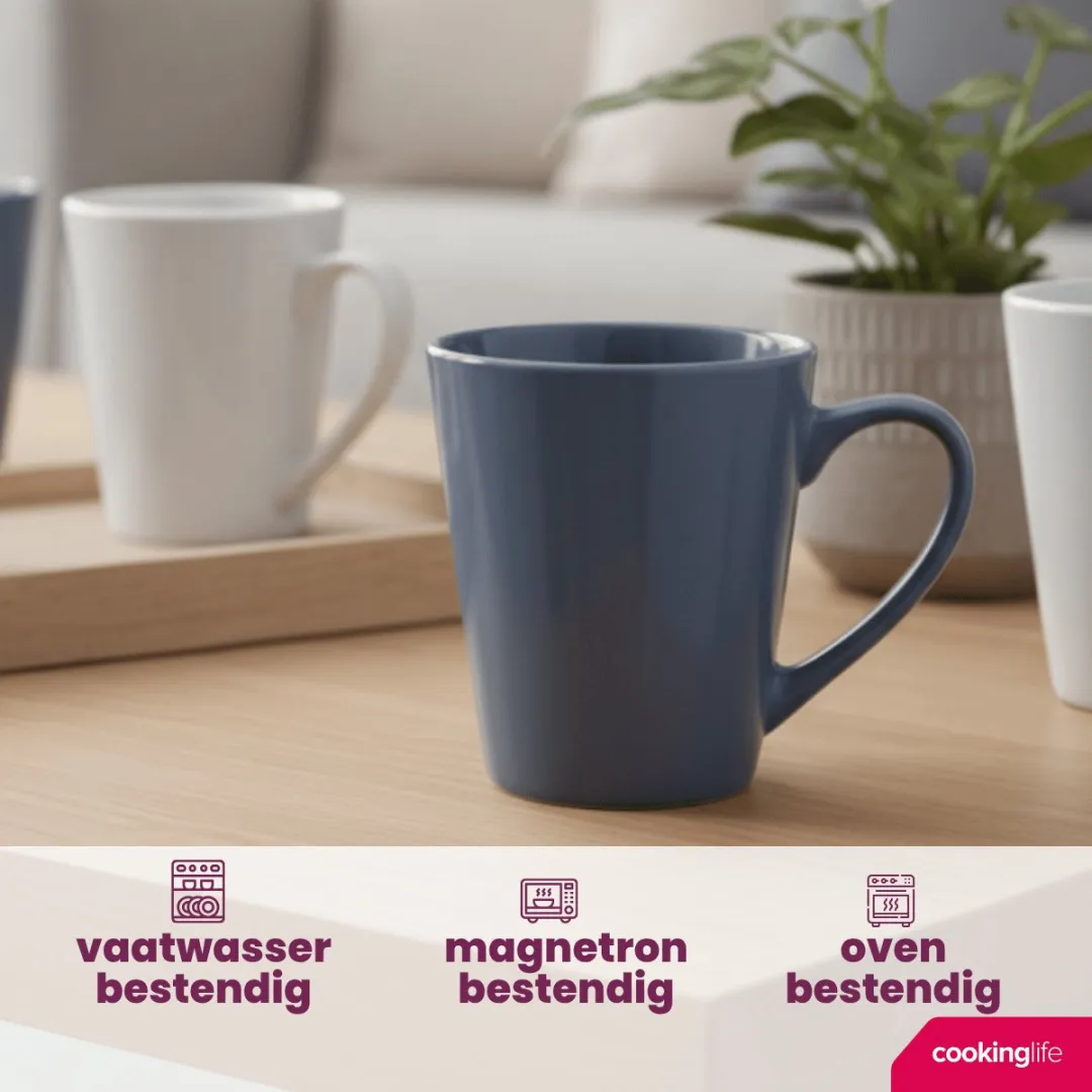 Cookinglife Mokken Siaki Porselein - 350ml - 6 Stuks