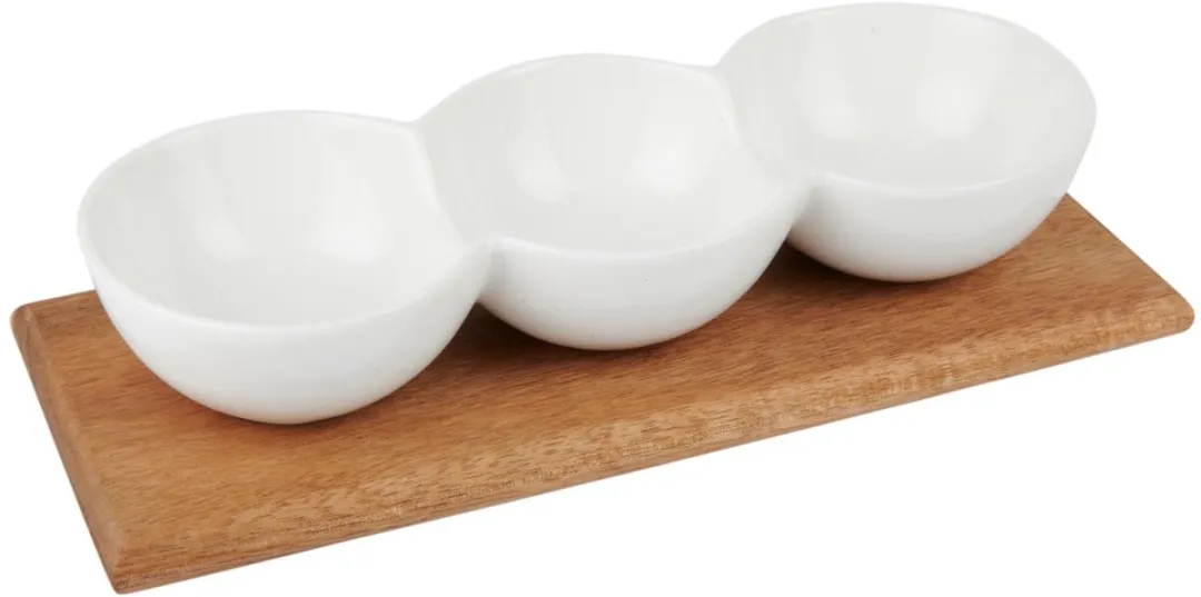 Alpina Meerkleurige Snacktray met 2 Schaaltjes