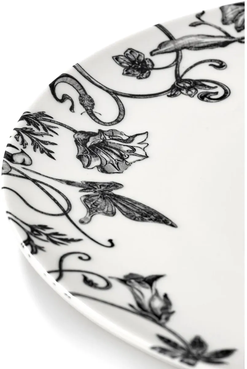 Serax Tomorrowland Unity Floral Fantasy Bord - Ø23,5cm - Zwart/Wit