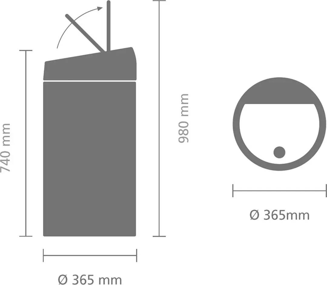 Brabantia Touch Bin Prullenbak 2x20L - Platinum - afbeelding 4 van 4