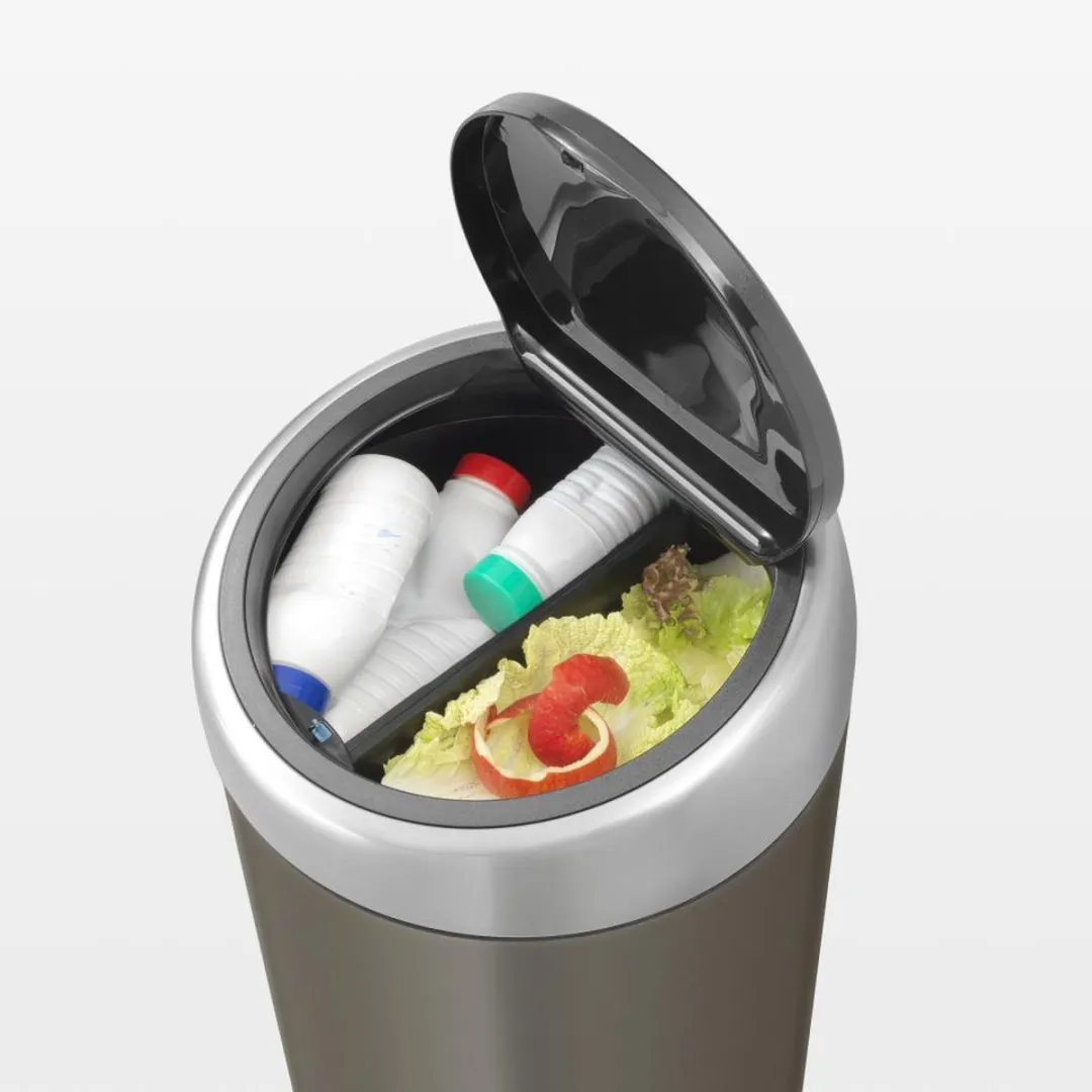 Brabantia Touch Bin Prullenbak 2x20L - Platinum - afbeelding 3 van 4