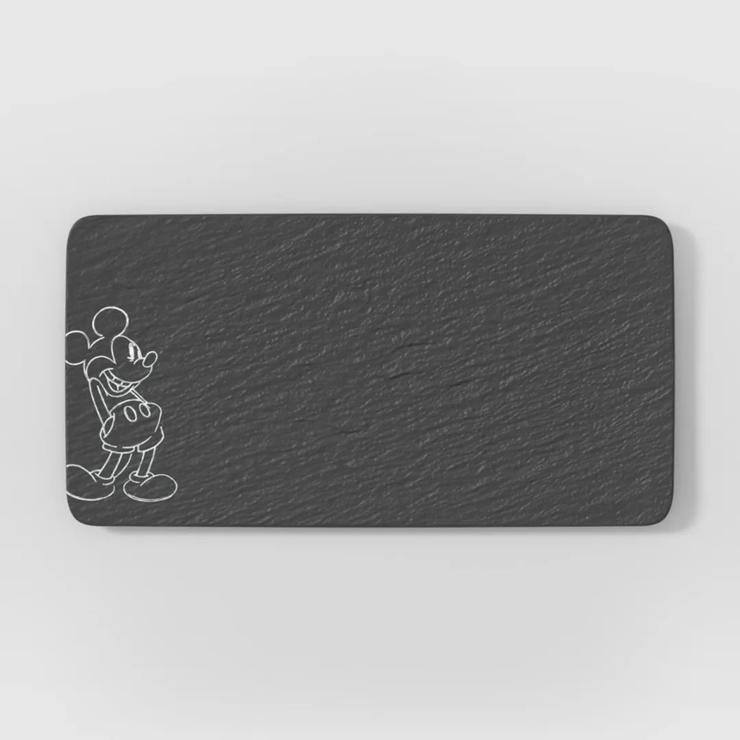 Villeroy & Boch Manufacture Rock Servierplaat Mickey Mouse 34,9x17,9cm - Zwart