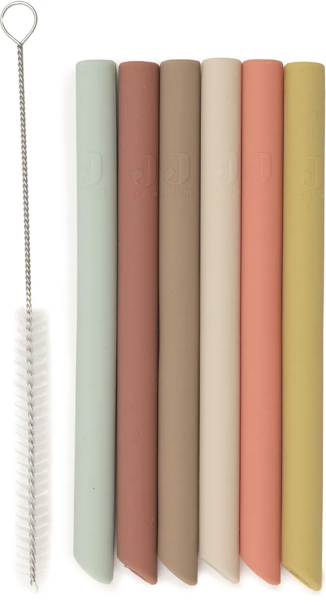 Jollein Siliconen Rietjes - 6 Stuks Mixed Shades