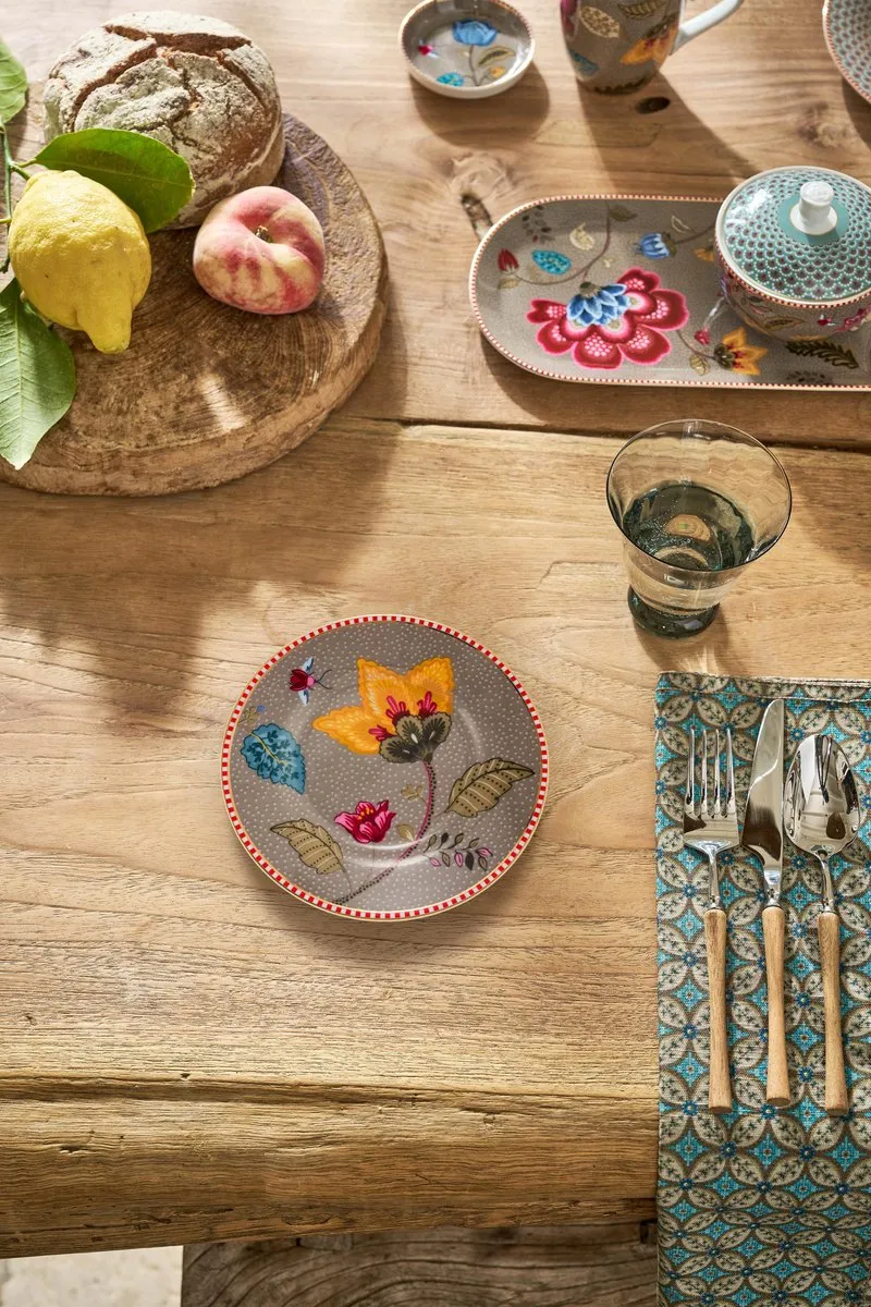 Pip Studio Blooming Tales Petit Four Bord 12cm - Bruin