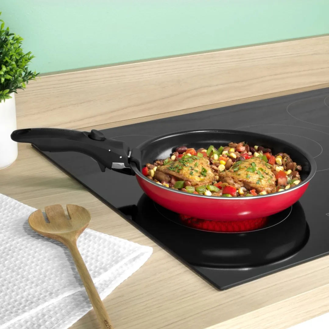 Russell Hobbs Riviera 3-delige Koekenpannenset - 20/24/28cm - Rood - afbeelding 6 van 6