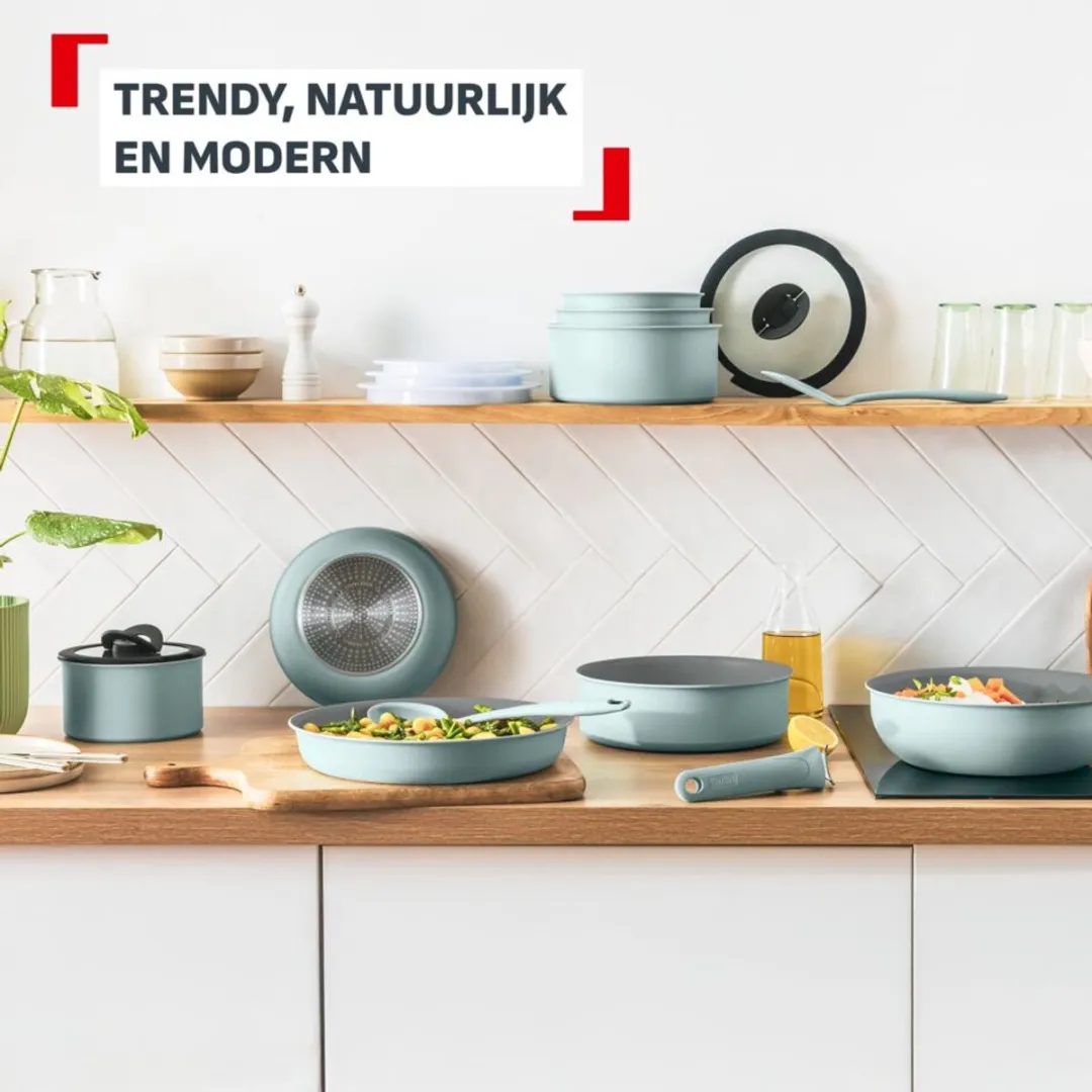 Tefal Ingenio Halo Eucalyptus Pannenset 9-delig - 4 Pannen - Groen