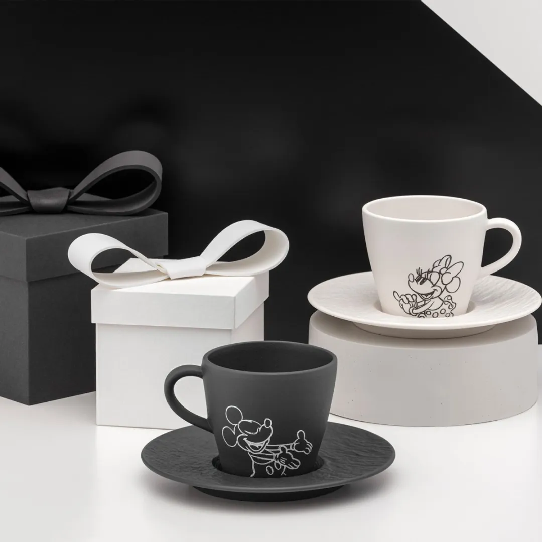 Villeroy & Boch Manufacture Rock blanc Koffietassen Mickey Mouse 160ml - 6 Stuks