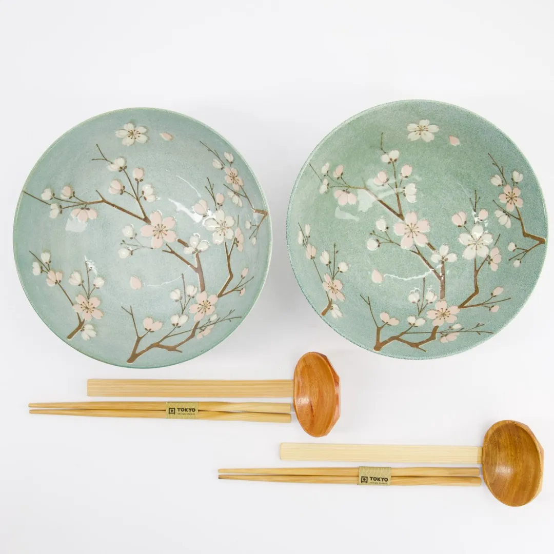Tokyo Design Studio Fujisakura Ramen Giftset 6-delig - 1000ml - Groen/Wit