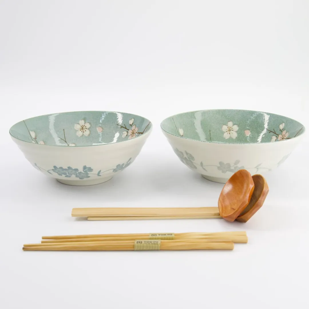Tokyo Design Studio Fujisakura Ramen Giftset 6-delig - 1000ml - Groen/Wit