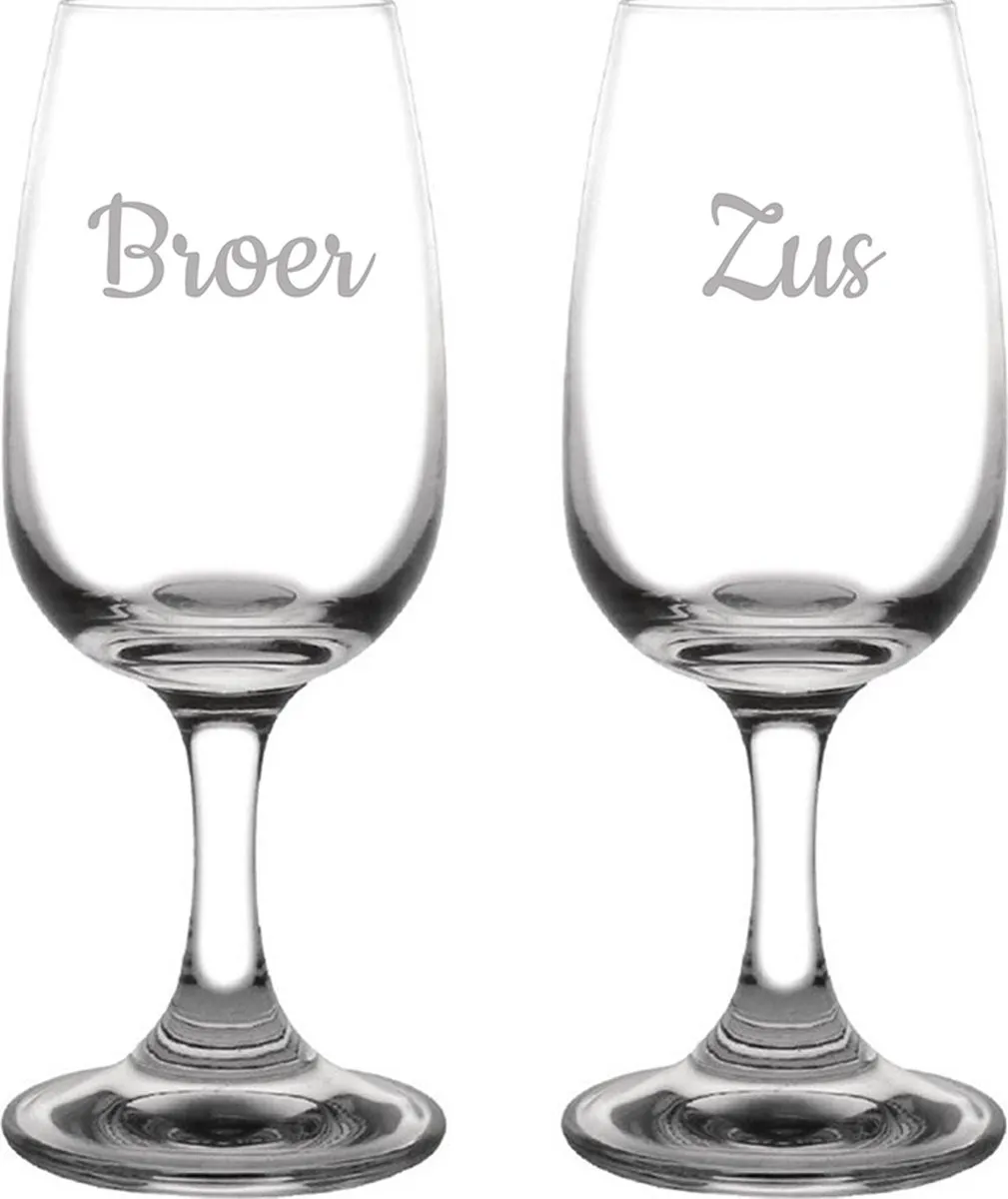 Olympia Gegraveerd Portglas Broer-Zus 12cl