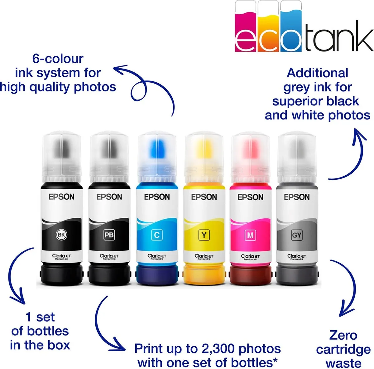Epson EcoTank ET-8500 All-in-One Inkttank Printer - 6 Kleuren - Zwart
