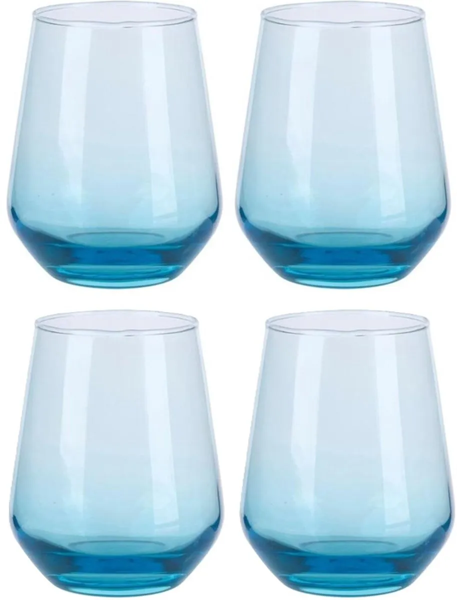 Alpina Tumbler Smoke Drinkglazen 450ml - 4 Stuks - Aqua