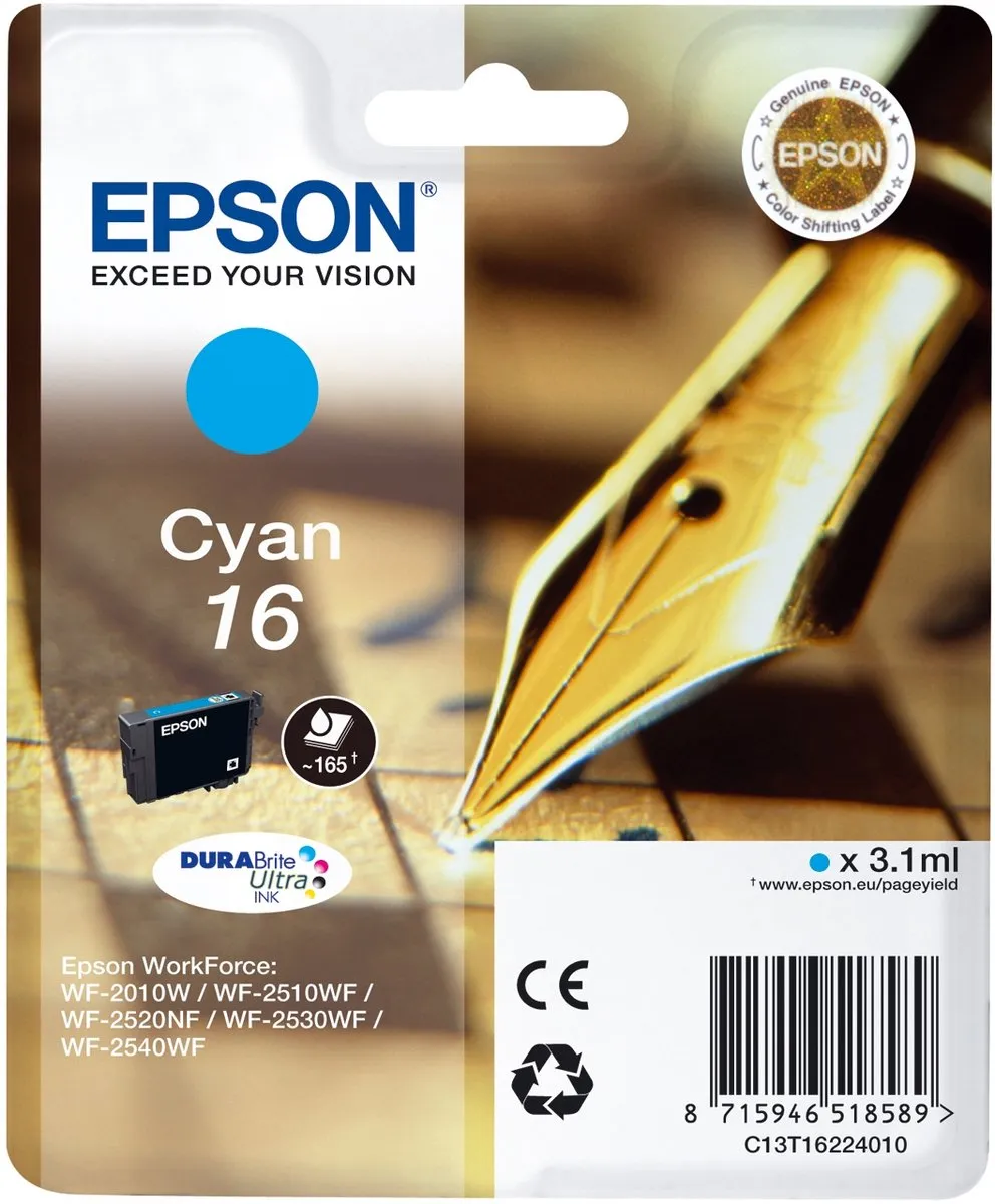 Epson T1622 Cyaan Inktcartridge - 165 Stuks