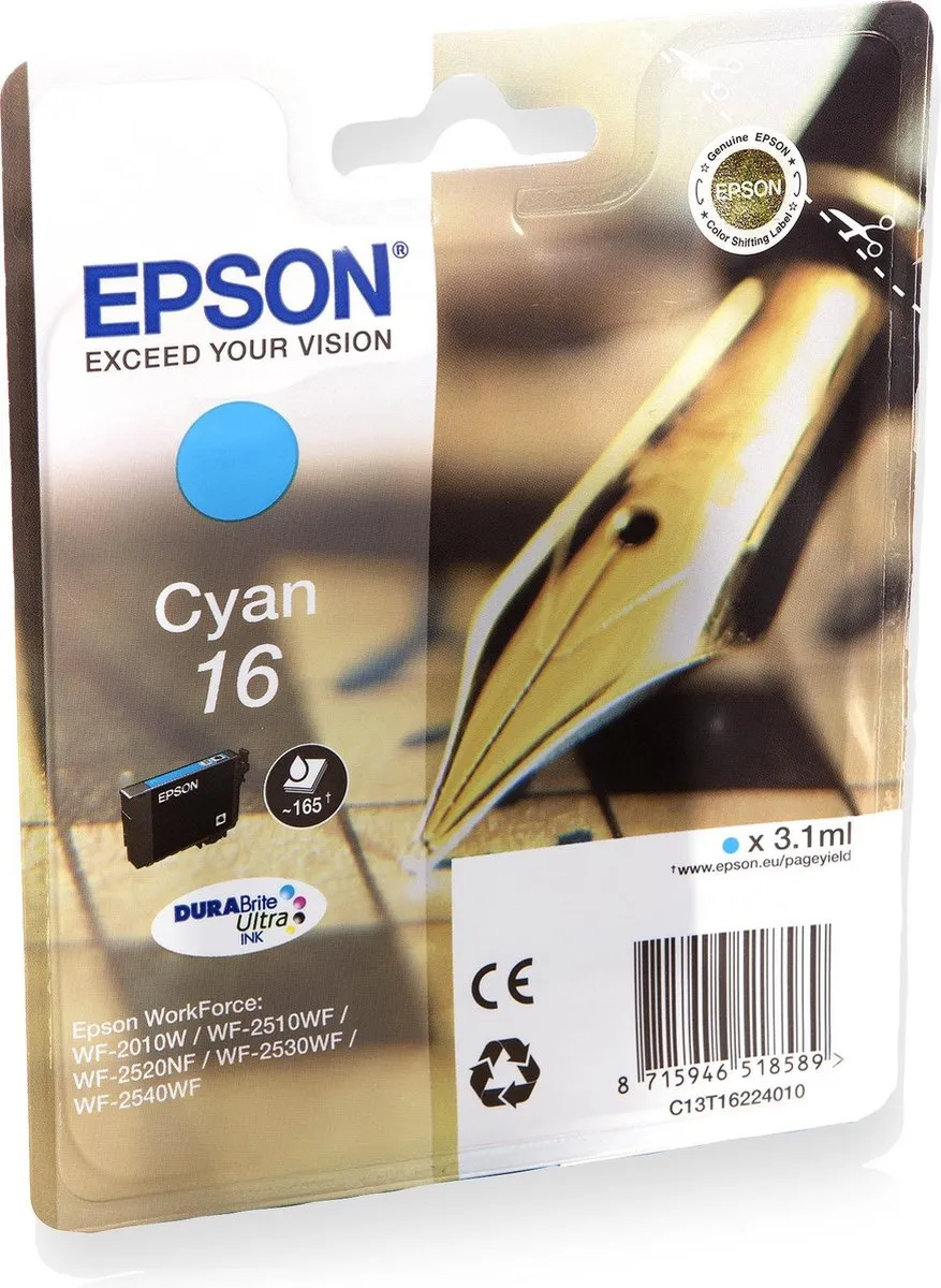 Epson T1622 Cyaan Inktcartridge