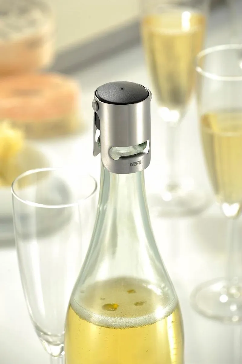 GEFU SPARKY Champagnestop 5.2cm - Zilver/Zwart