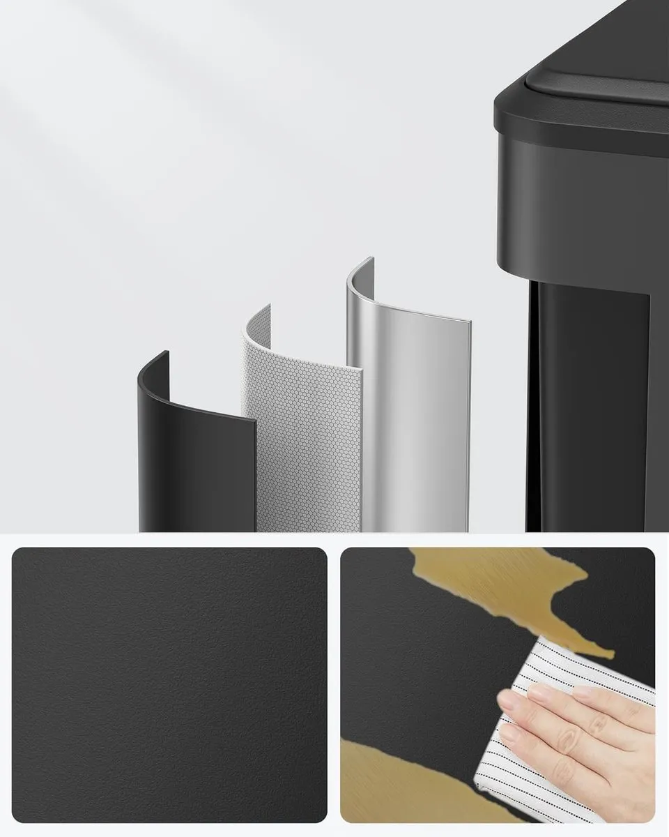 Songmics Keukenprullenbak 2x15L Dubbel - Pedaal - Zwart