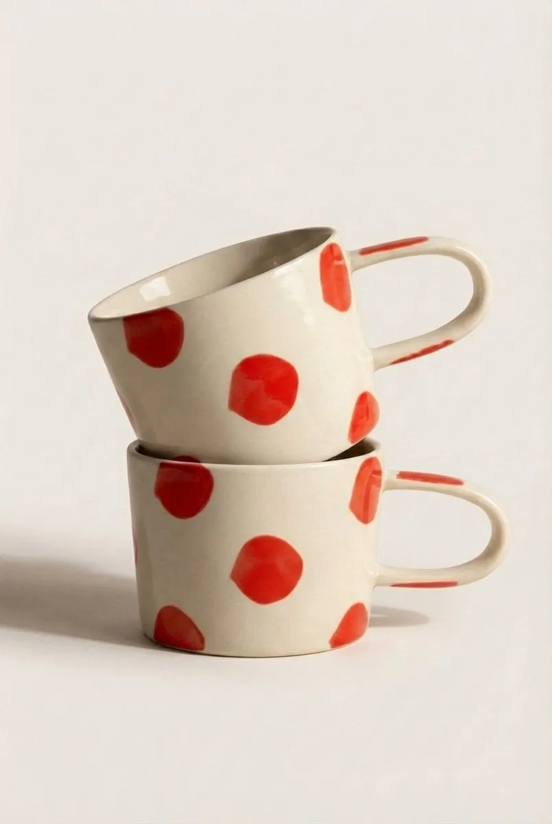 vtwonen Mokken Rood Stippen - 350ml - 2 Stuks - afbeelding 6 van 6