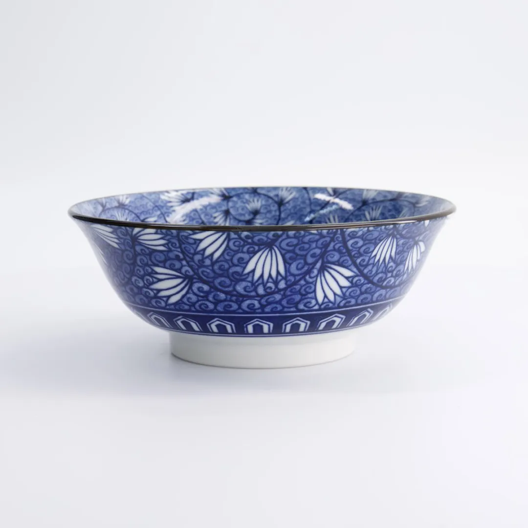 Tokyo Design Studio Hana Blue Mixed Bowls Ramen Kom - 1200ml