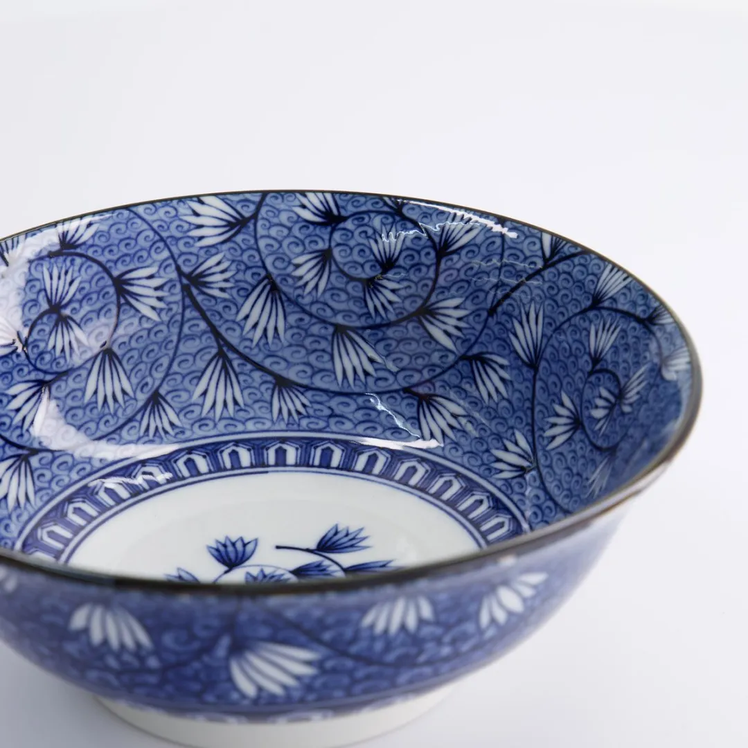 Tokyo Design Studio Hana Blue Mixed Bowls Ramen Kom - 1200ml
