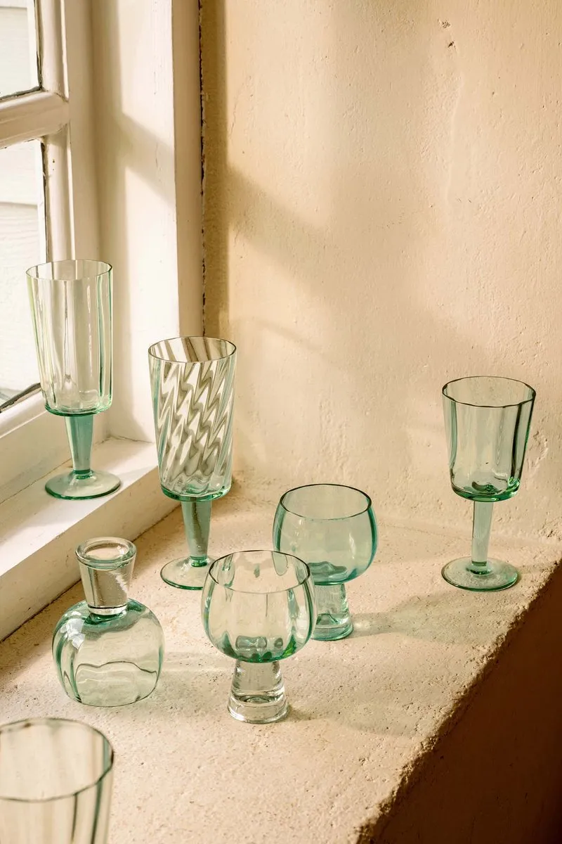 vtwonen Wijnglazen Groen Set 4 - Ø8cm - 0.27L